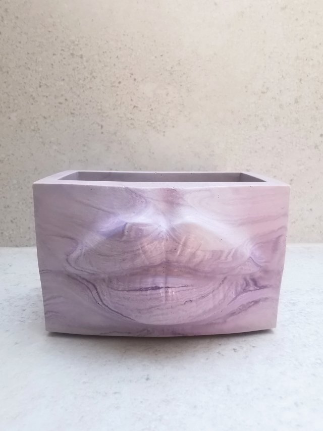 Pojemnik dekoracyjny USTA - fioletowy marmur