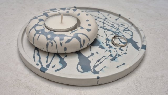 Świecznik i tacka - idealny prezent dla niej - ozdoba wnętrza