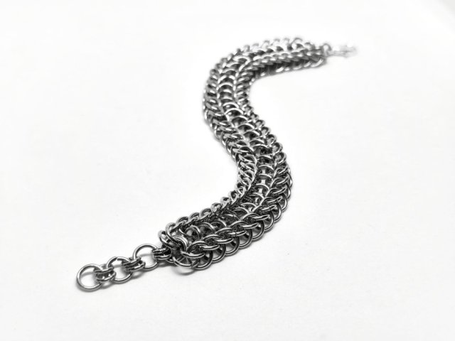 Bransoletka chainmaille stal chirurgiczna ciężka gothic industrial