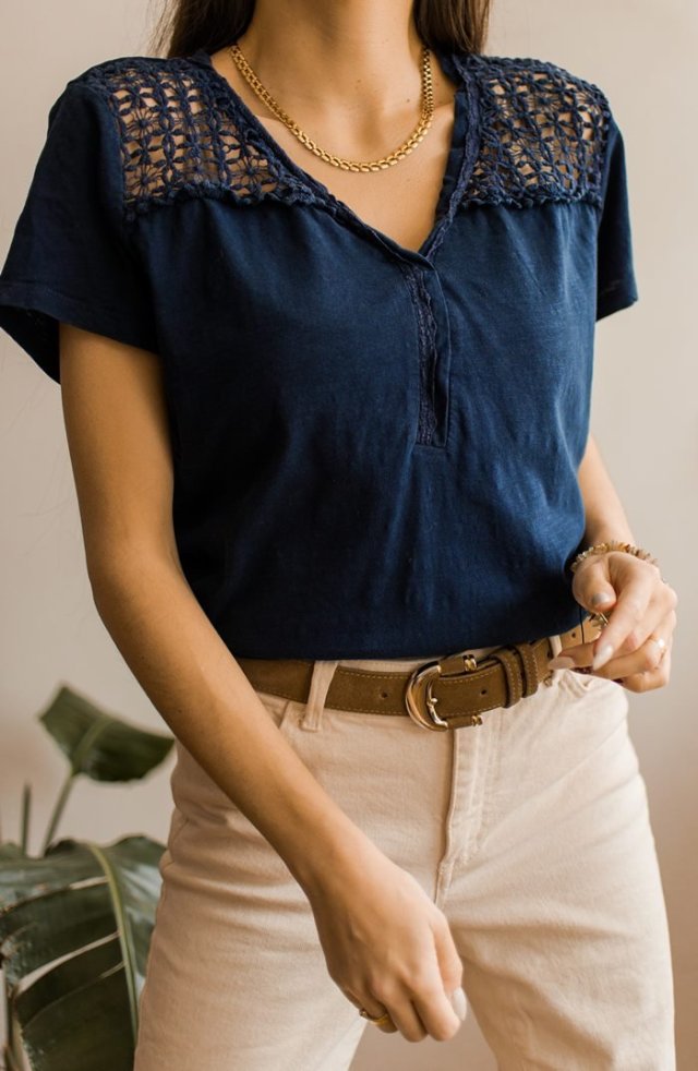 granatowa bluzka M/L