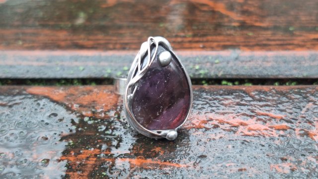 Ametyst - pierścionek regulowany