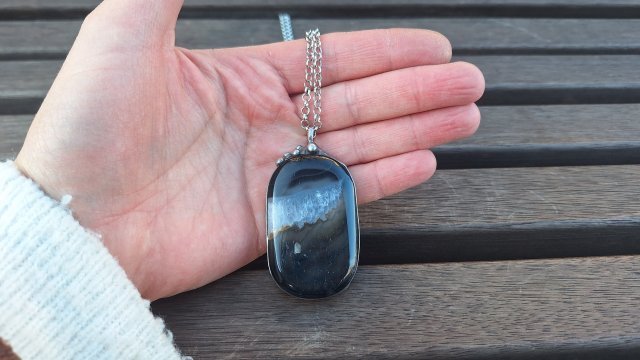 Czarny agat - wisiorek