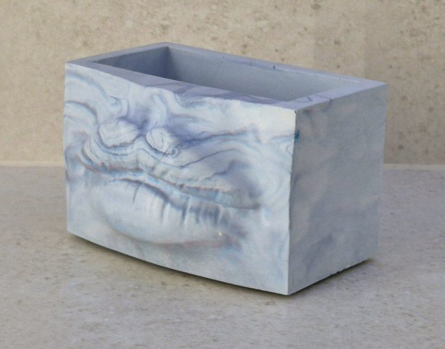 Pojemnik dekoracyjny USTA - niebieski marmur