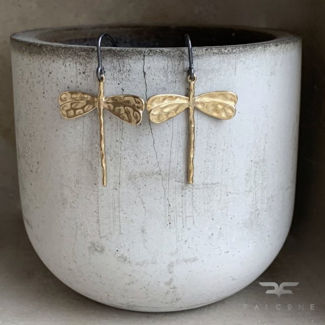 Kolczyki Golden Dragonfly