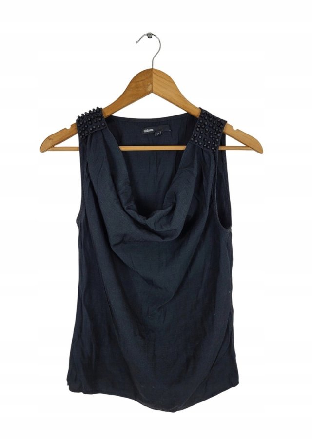 MINIMUM bluzka dekolt waterfall pagony koraliki  34 XS