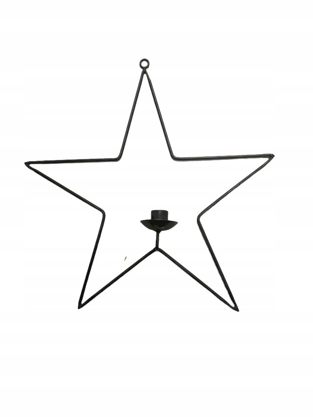 Metalowa gwiazda zawieszka świecznik DECOR