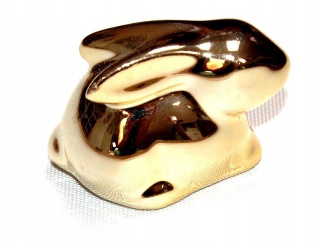 ZŁOTY KRÓLICZEK zajączek miniaturowa figurka