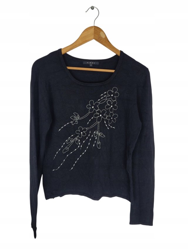 TIPPY haftowany sweter damski kwiaty 38 M