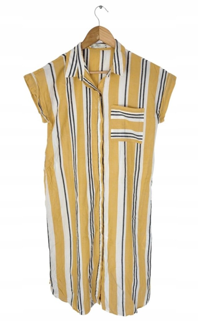 ONLY Pigalle sukienka koszulowa w paski bawełna 36 S