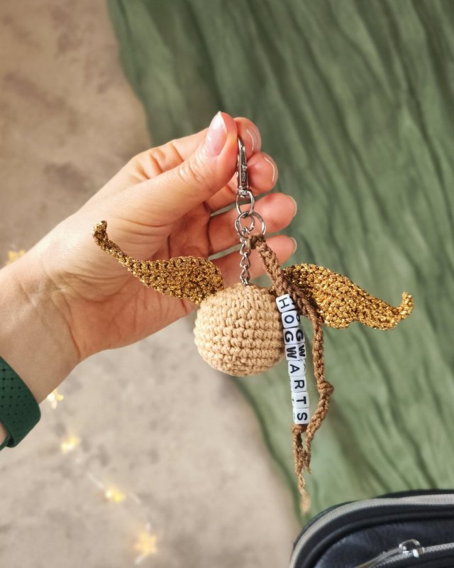 Brelok Złoty Znicz, Zawieszka do torebki, Prezent dla fanów Harry'ego Pottera