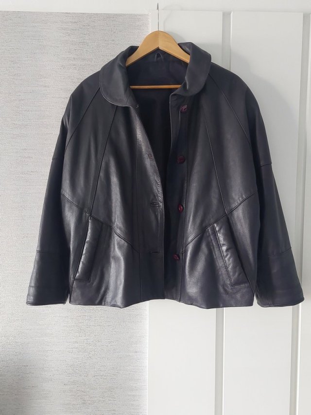 kurtka vintage skóra naturalna oversize