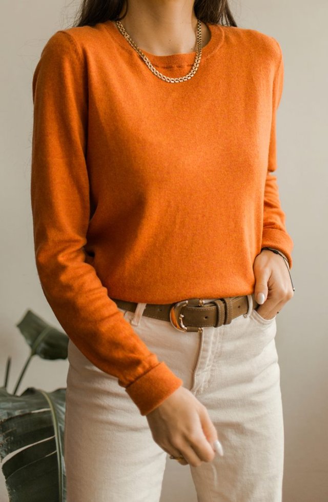 sweterek z bawełny i wełny S