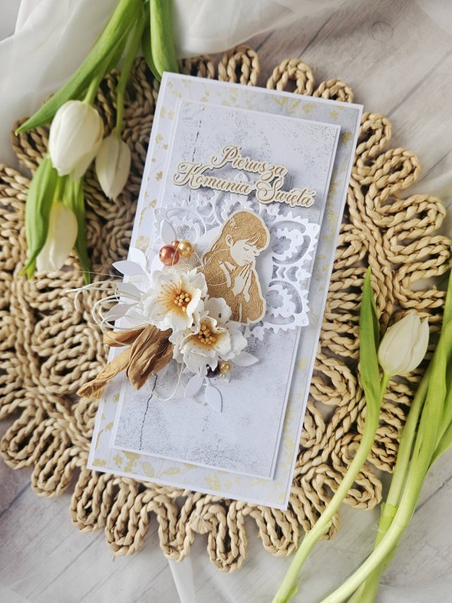 Kartka komunijna dla dziewczynki