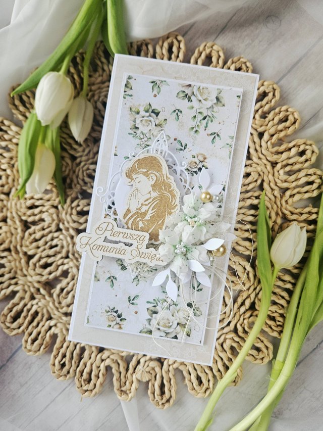 Kartka komunijna dla dziewczynki