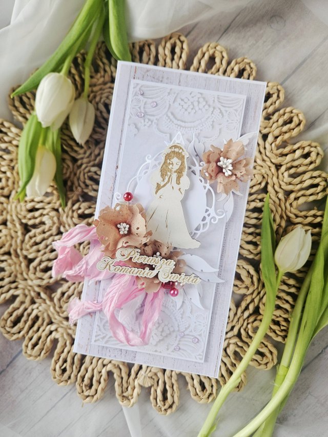 Kartka komunijna dla dziewczynki
