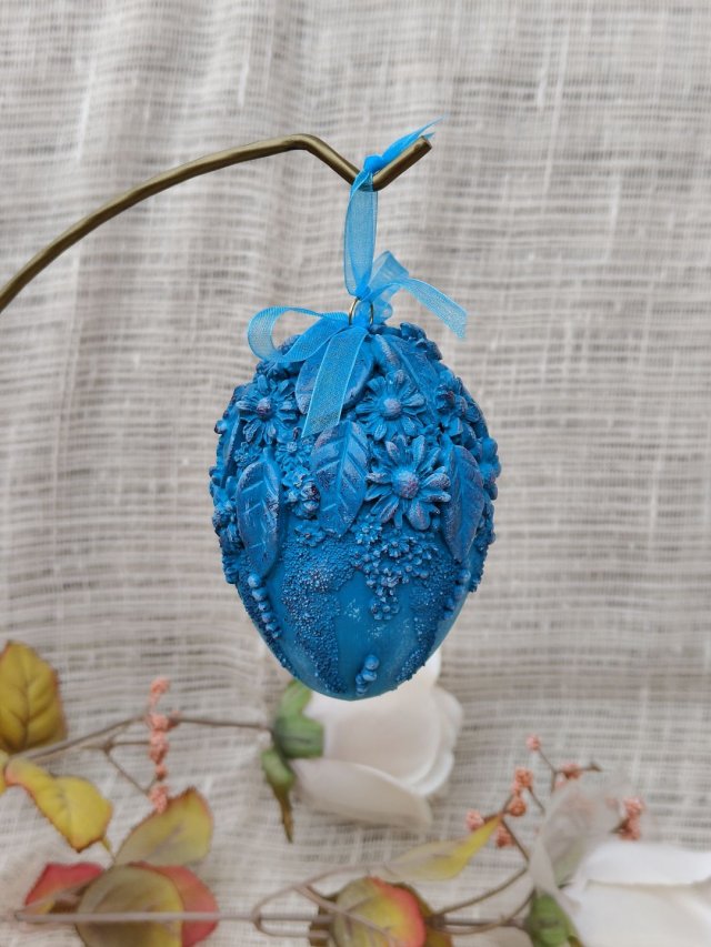 Turkusowa Pisanka Artystyczna - Błękitna Łąka