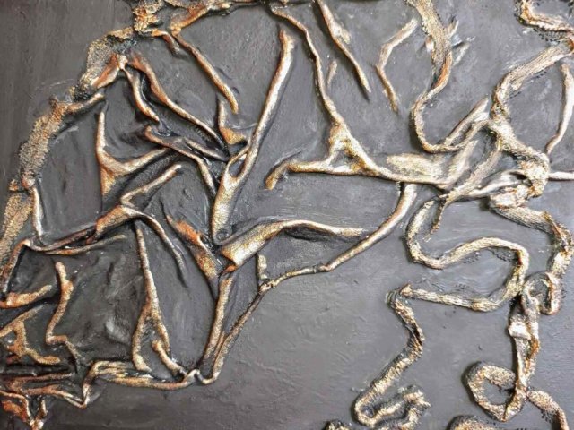 ELEGANCJA I MINIMALIZM - OBRAZ STRUKTURALNY Z TEKSTURĄ 3D