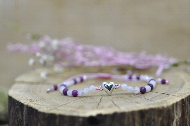 Serce - bransoletka z kamieni naturalnych