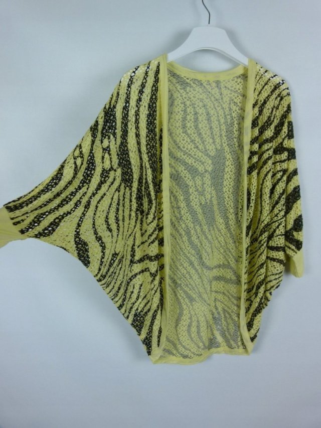 Cienka luźna narzutka sweterek ażur / 2 - M
