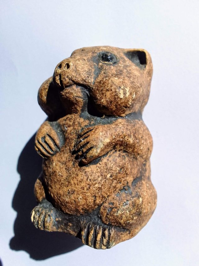 Figurka ceramiczna chomika - Mid-Century German Studio Pottery - Worpsweder Keramik