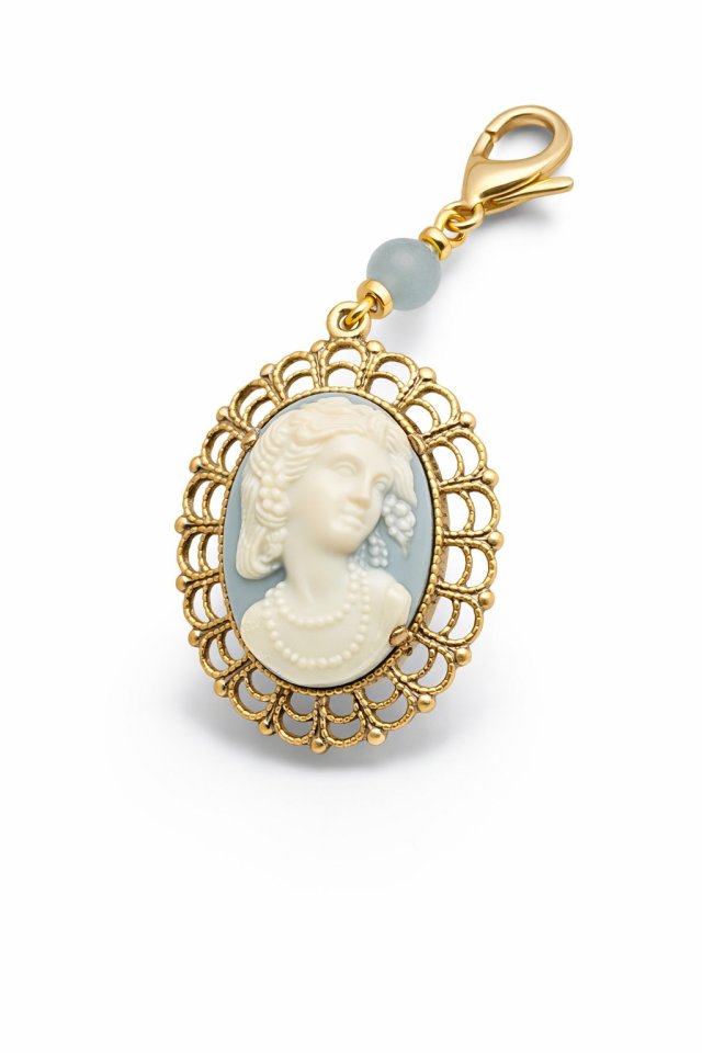 Wisiorek Camea Dama Niebieska Klasyczna Biżuteria