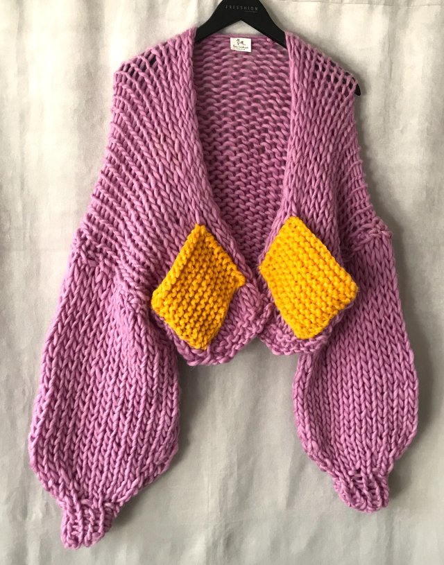 HAND MADE sweterek oversize nowy onesize