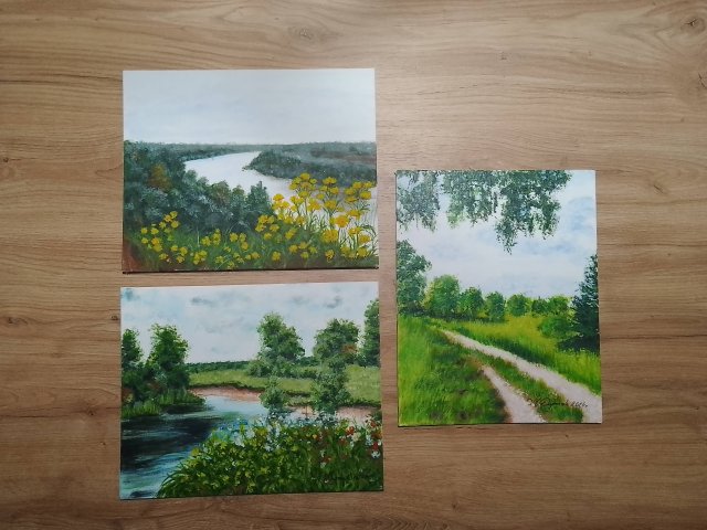 WYPRZEDAŻ KOLEKCJI - ZESTAW RĘCZNIE MALOWANYCH OBRAZÓW - ZIELONA NATURA