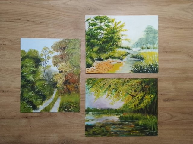 WYPRZEDAŻ KOLEKCJI - ZESTAW RĘCZNIE MALOWANYCH OBRAZÓW - PALETA BARW