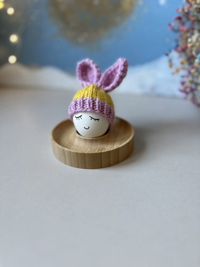 Czapeczka z uszami zająca na jajka wielkanocne - 1 szt.