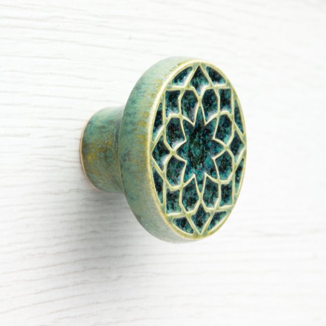 Gałka do mebli zieleń szmaragdowa, wz.01