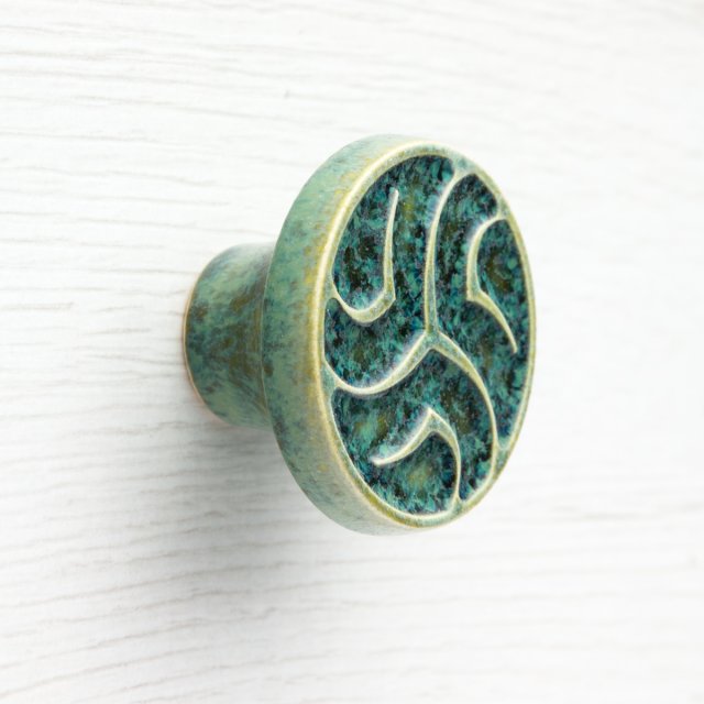 Gałka do mebli zieleń szmaragdowa, wz.18