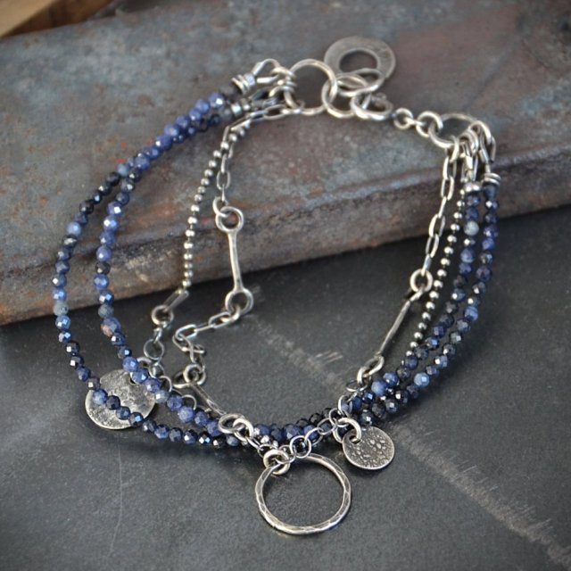 Bransoletka warstwowa z szafirem