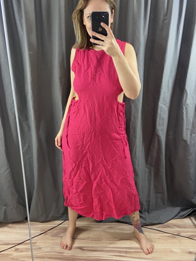 pink zara płócienna