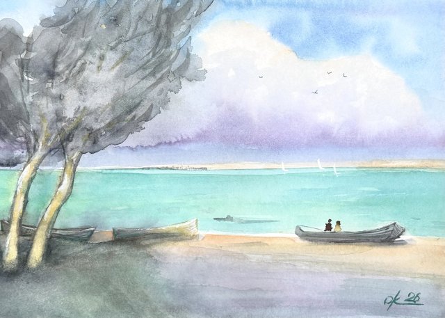 Daleki brzeg originally akwareli A4