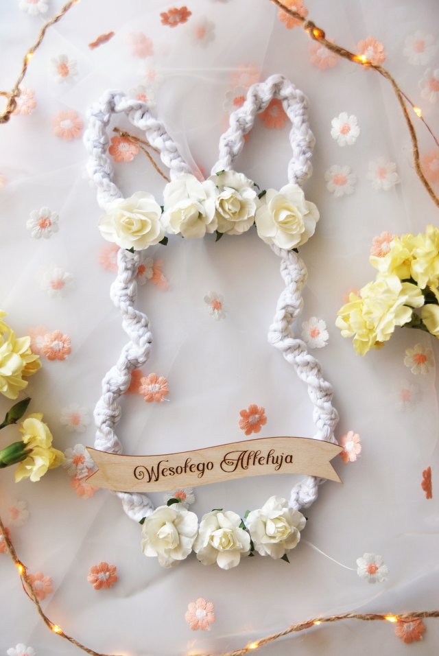 Wielkanocny wianek na drzwi | Dekoracja na Wielkanoc Zajączek