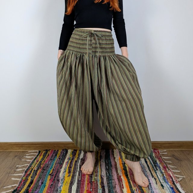 haremki paski - khaki ii | nepal | bawełna | etno