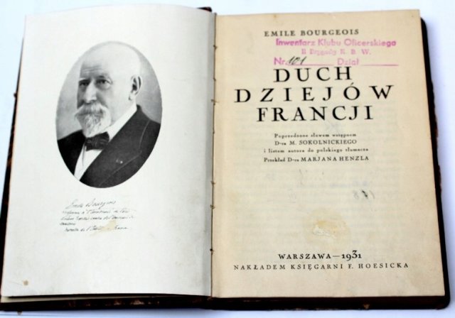 E.Bourgeois DUCH DZIEJÓW FRANCJI Warszawa 1931