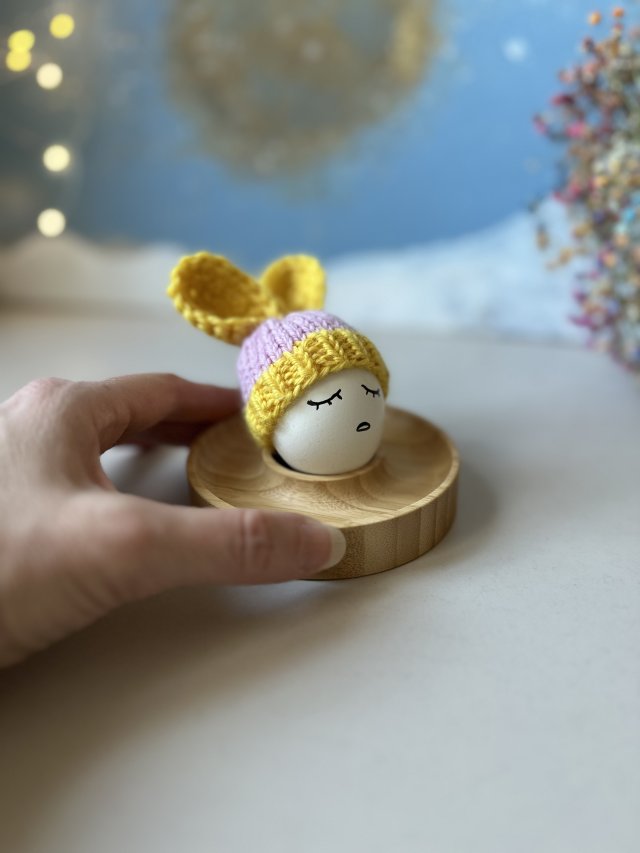 Czapeczka z uszami zająca na jajka wielkanocne - 1 szt.