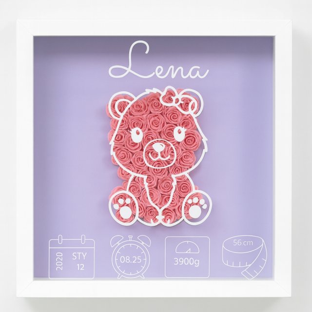 Personalizowana Ramka z Inicjałem 3D i Imieniem PREZENT NA URODZINY