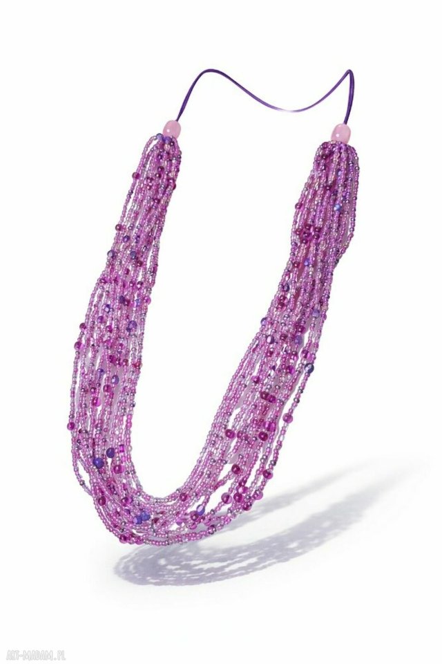 Naszyjnik Multi-Strand "Fioletowa Kaskada" - Wielowarstwowy Blask