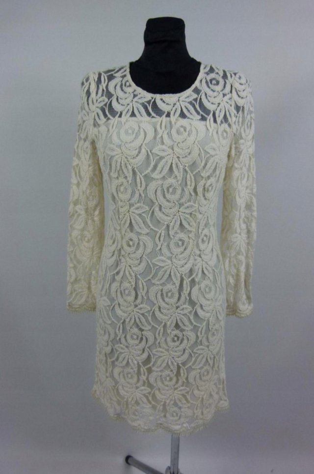 Next koronkowa sukienka przed kolano ecru 10 / 36