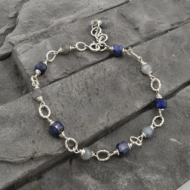 Lapis lazuli i labradoryt - bransoletka
