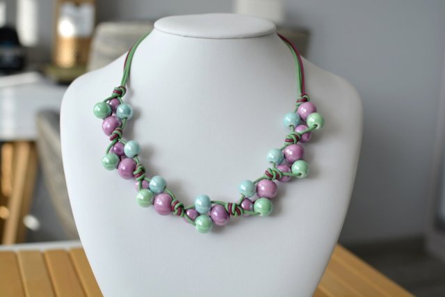 NASZYJNIK FEBOO LAVENDOS lawendowo-pistacjowy