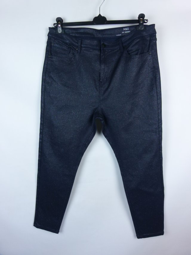 Marks & Spencer Ivy Skinny brokatowe elastyczne spodnie 20 / 48