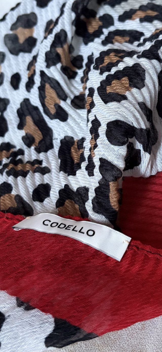 CODELLO duży marszczony / gnieciony szal pareo  -   drapieżna elegancja - modern boho - miękki oryginalny