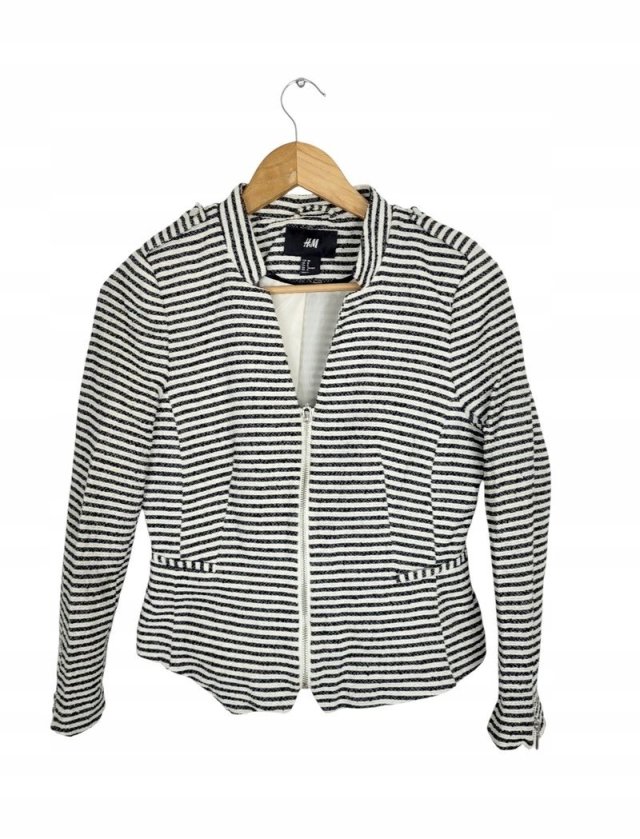 H&M marynarka damska żakiet paski złota nić 38 M