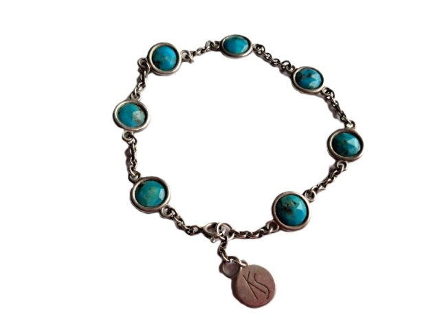 SREBRO I TURKUS - BRANSOLETKA - CZĘŚĆ KOMPLETU
