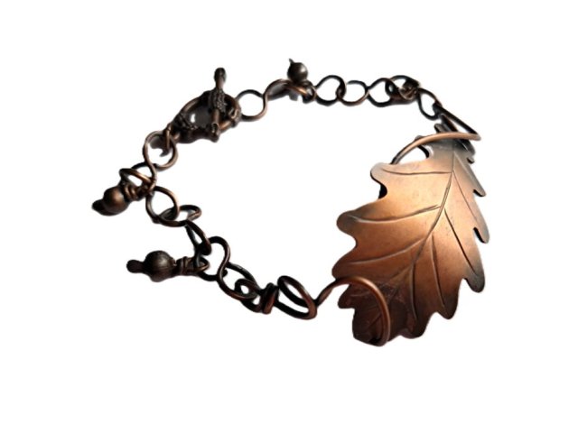 LIŚĆ DĘBU - MISTERNA ARTYSTYCZNA BRANSOLETKA