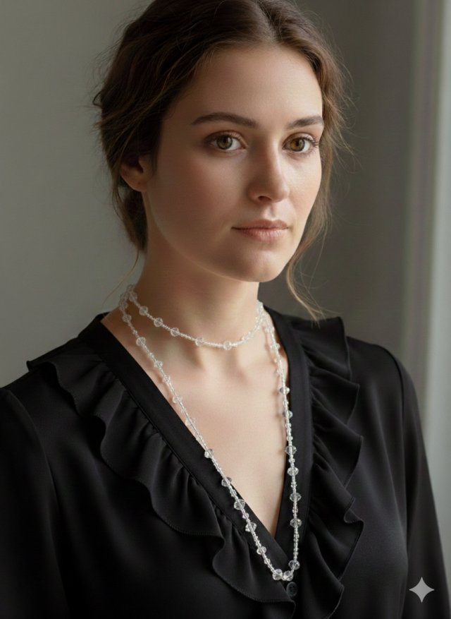 Kaskadowy Naszyjnik "Lśniąca Rosa" - Dwuwarstwowa Elegancja