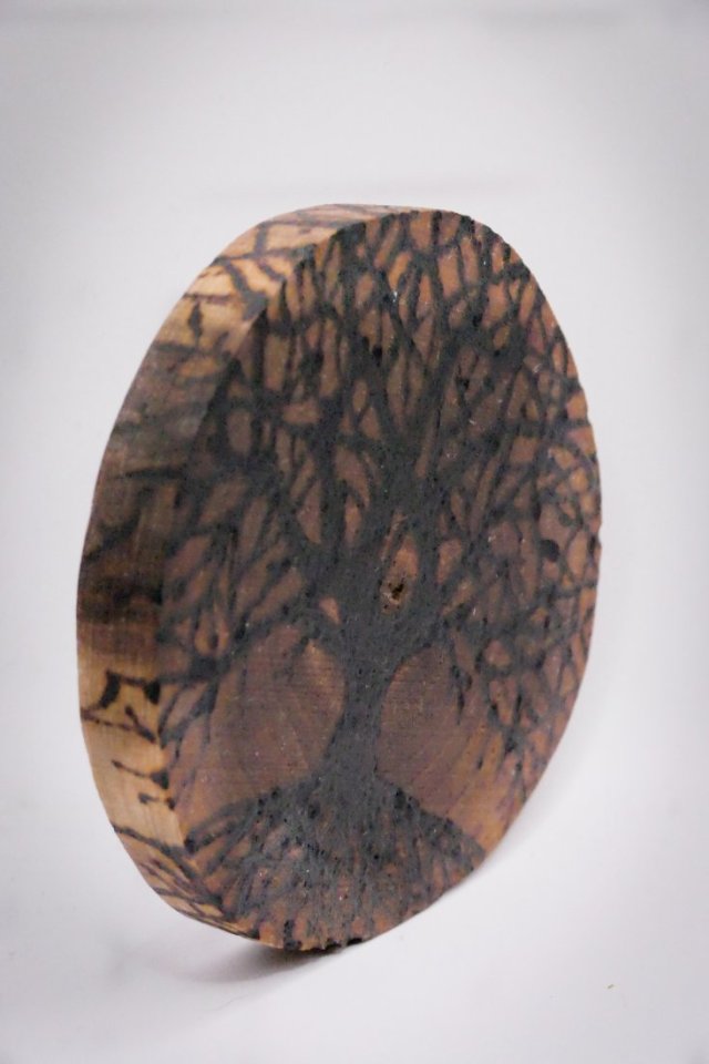 Drewniana ręcznie wypalana podkładka pod kubek “Drzewo Źycia" - prezent handmade, upominek, rękodzieło